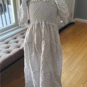 Elegant White Smocked Dress